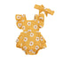 2Pcs Baby Girl Daisy Printed Off Shoulder Romper childrensterritory