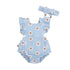 2Pcs Baby Girl Daisy Printed Off Shoulder Romper childrensterritory
