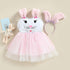 2Pcs Sleeveless Rabbits Printed Easter Dress for Infant Girls childrensterritory