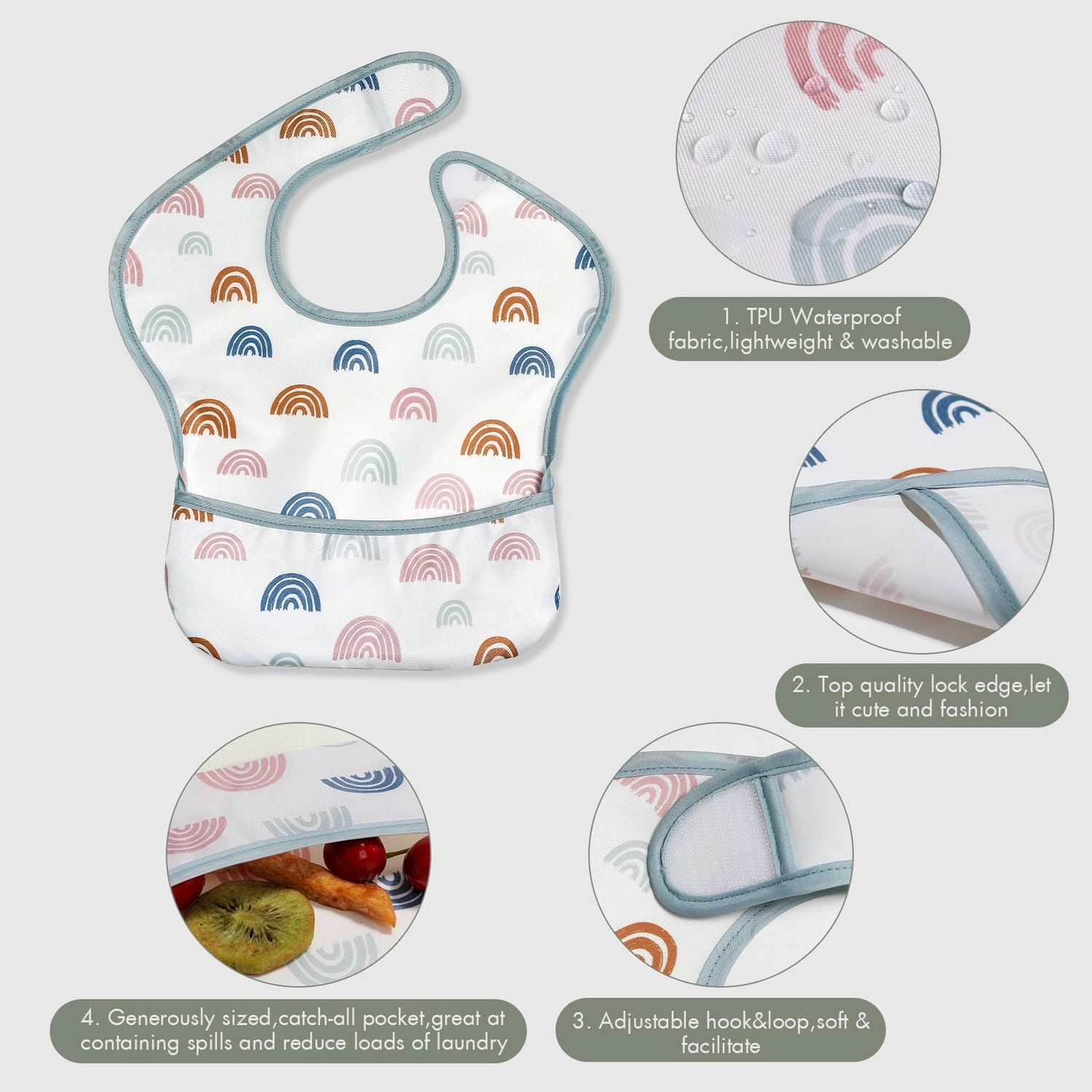 2Pcs Waterproof Cartoon Bibs/Feeding Bibs for Baby childrensterritory