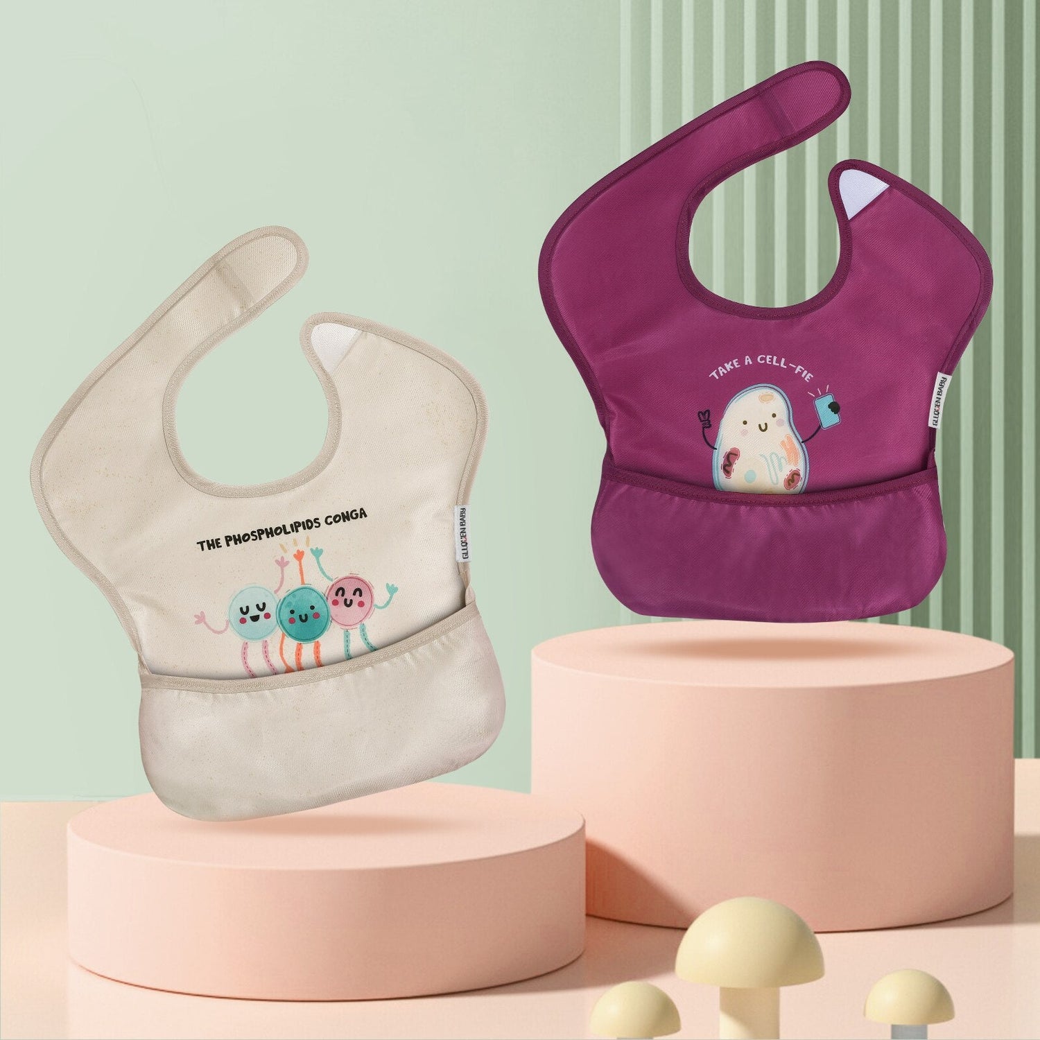 2Pcs Waterproof Cartoon Bibs/Feeding Bibs for Baby childrensterritory