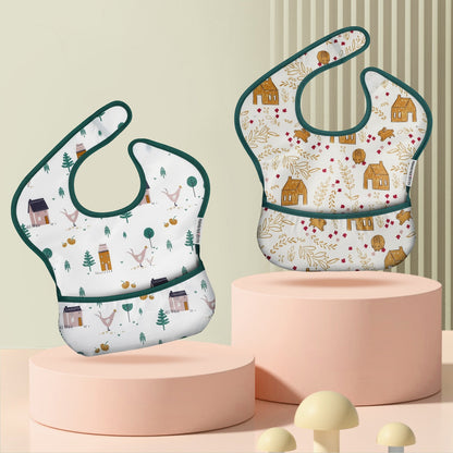 2Pcs Waterproof Cartoon Bibs/Feeding Bibs for Baby childrensterritory