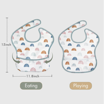2Pcs Waterproof Cartoon Bibs/Feeding Bibs for Baby childrensterritory