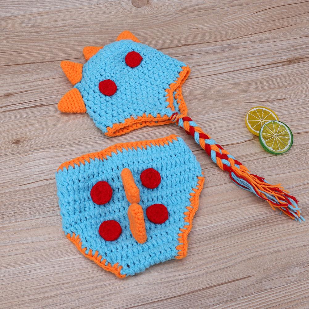 2pcs/set Dinosaur Crochet Costumes Infant Photo Props childrensterritory