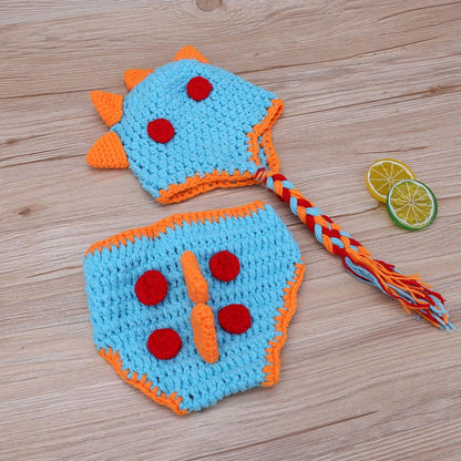 2pcs/set Dinosaur Crochet Costumes Infant Photo Props childrensterritory