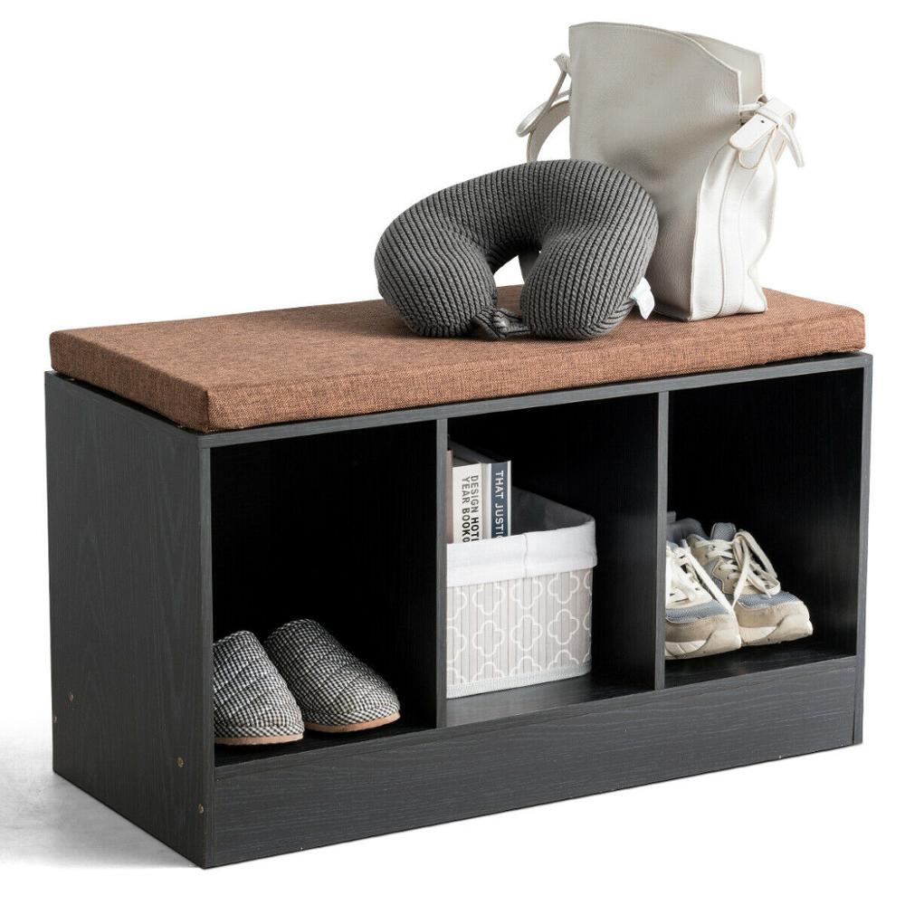 3-Cube Storage Box Organizer/Shoe Bench w/ Padded Cushion childrensterritory