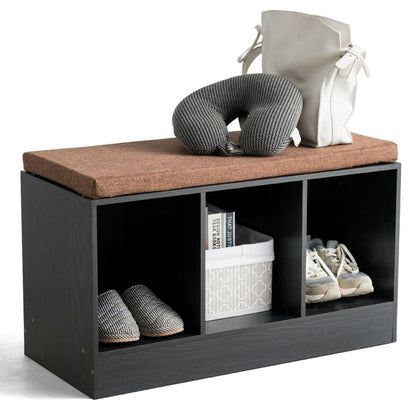 3-Cube Storage Box Organizer/Shoe Bench w/ Padded Cushion childrensterritory