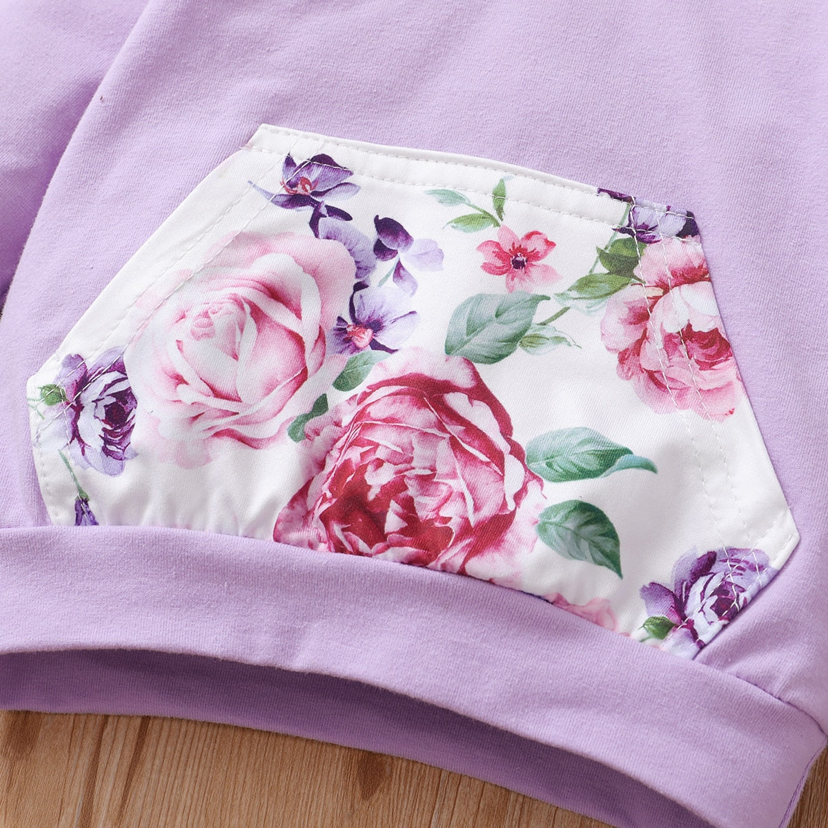 3 Piece Infant Girls Floral Hooded Clothes Set childrensterritory