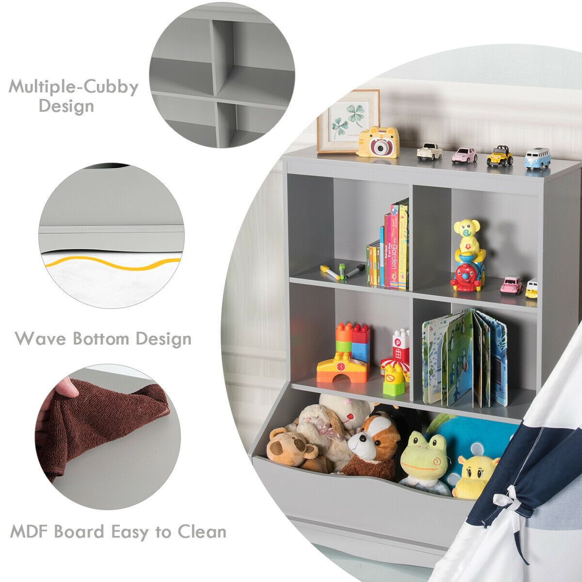 3-Tier Kids Multi-Functional Storage Cabinet childrensterritory