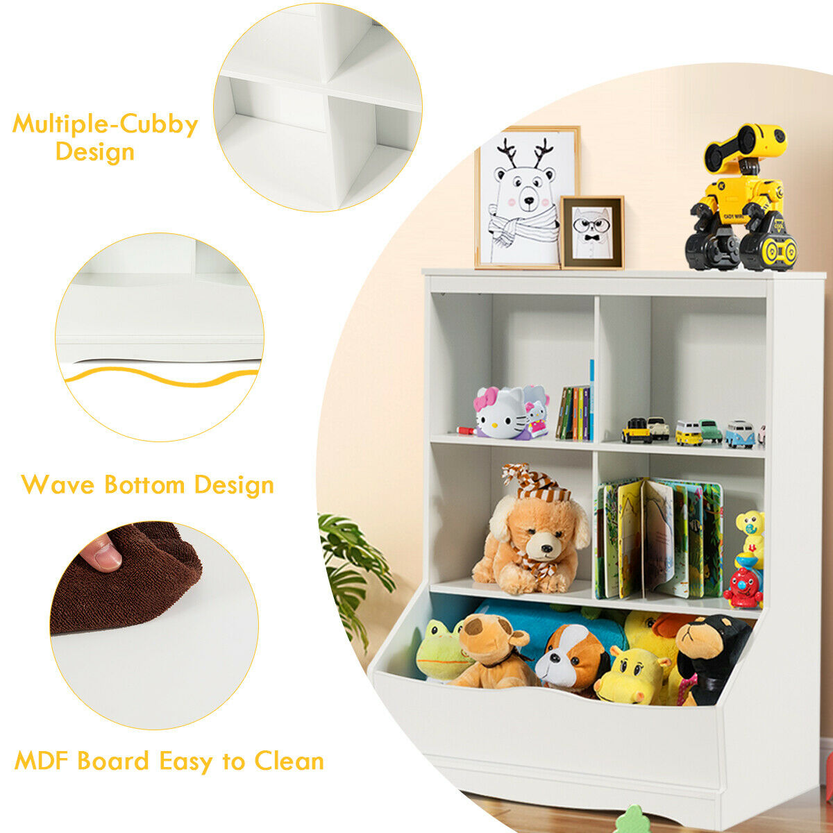 3-Tier Kids Multi-Functional Storage Cabinet childrensterritory