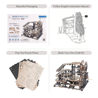 3D Wooden Puzzle Toy Marble Night City for Kids childrensterritory