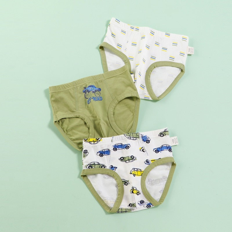 3pcs/lot Kids Boys Cartoon Printed Briefs/Cotton Boxers childrensterritory
