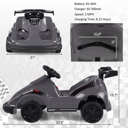 6V Battery Powered Kids Ride On Racer w/ Bumper &amp;amp; Music childrensterritory