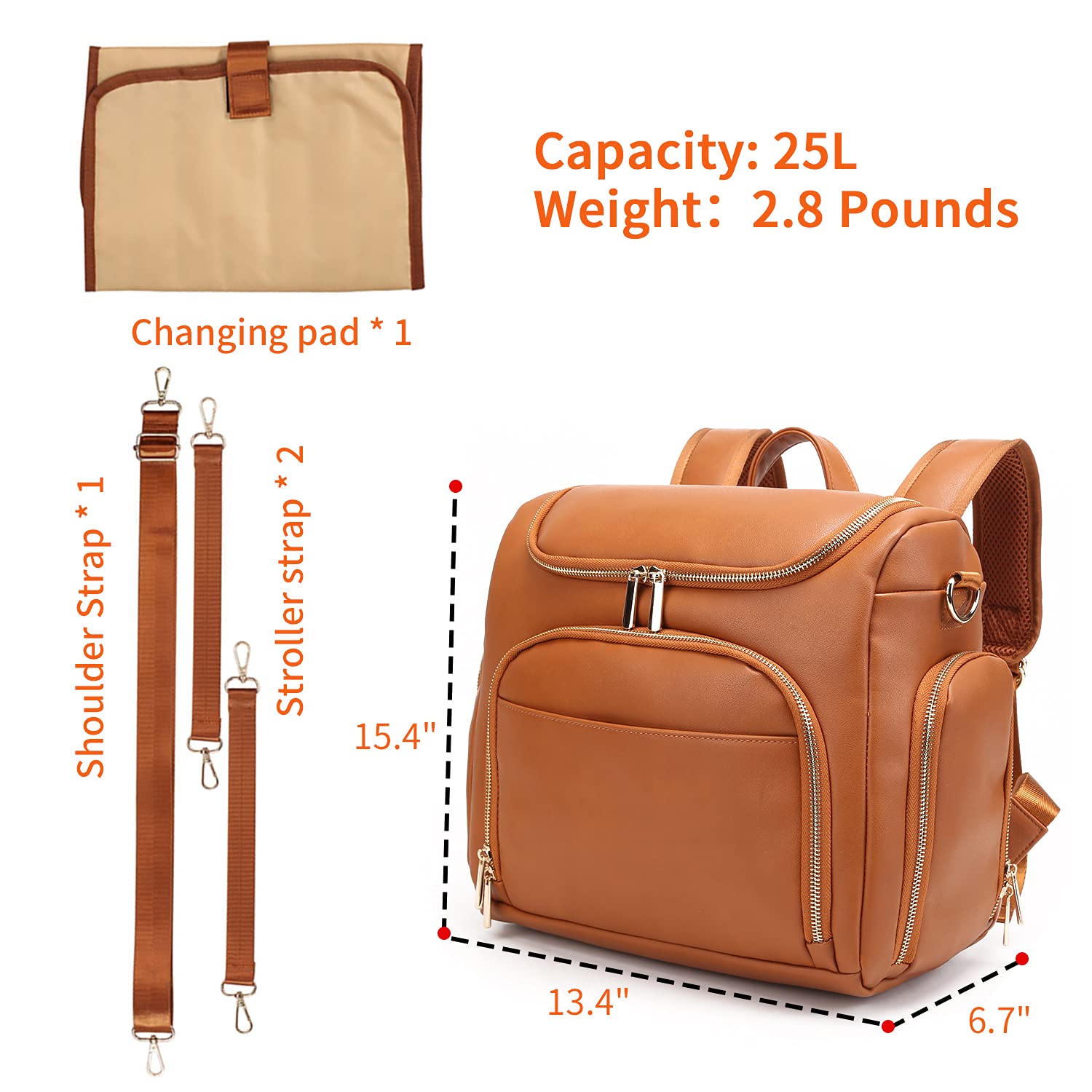 7-in-1 Baby Large Capacity Diaper Bag with Changing Pad childrensterritory