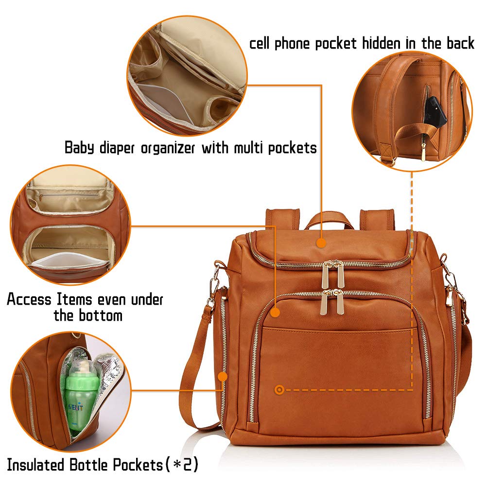 7-in-1 Baby Large Capacity Diaper Bag with Changing Pad childrensterritory