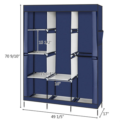 71" Portable Storage Closet/Wardrobe with Shelf childrensterritory