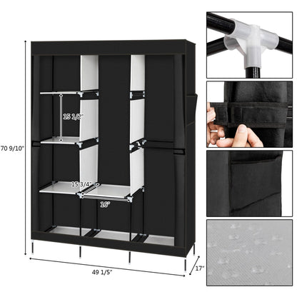 71" Portable Storage Closet/Wardrobe with Shelf childrensterritory