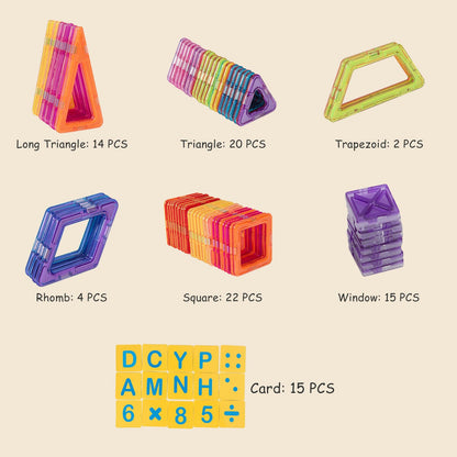 77 Pcs Kids Magnetic Tiles Building Blocks Set/Playboards childrensterritory