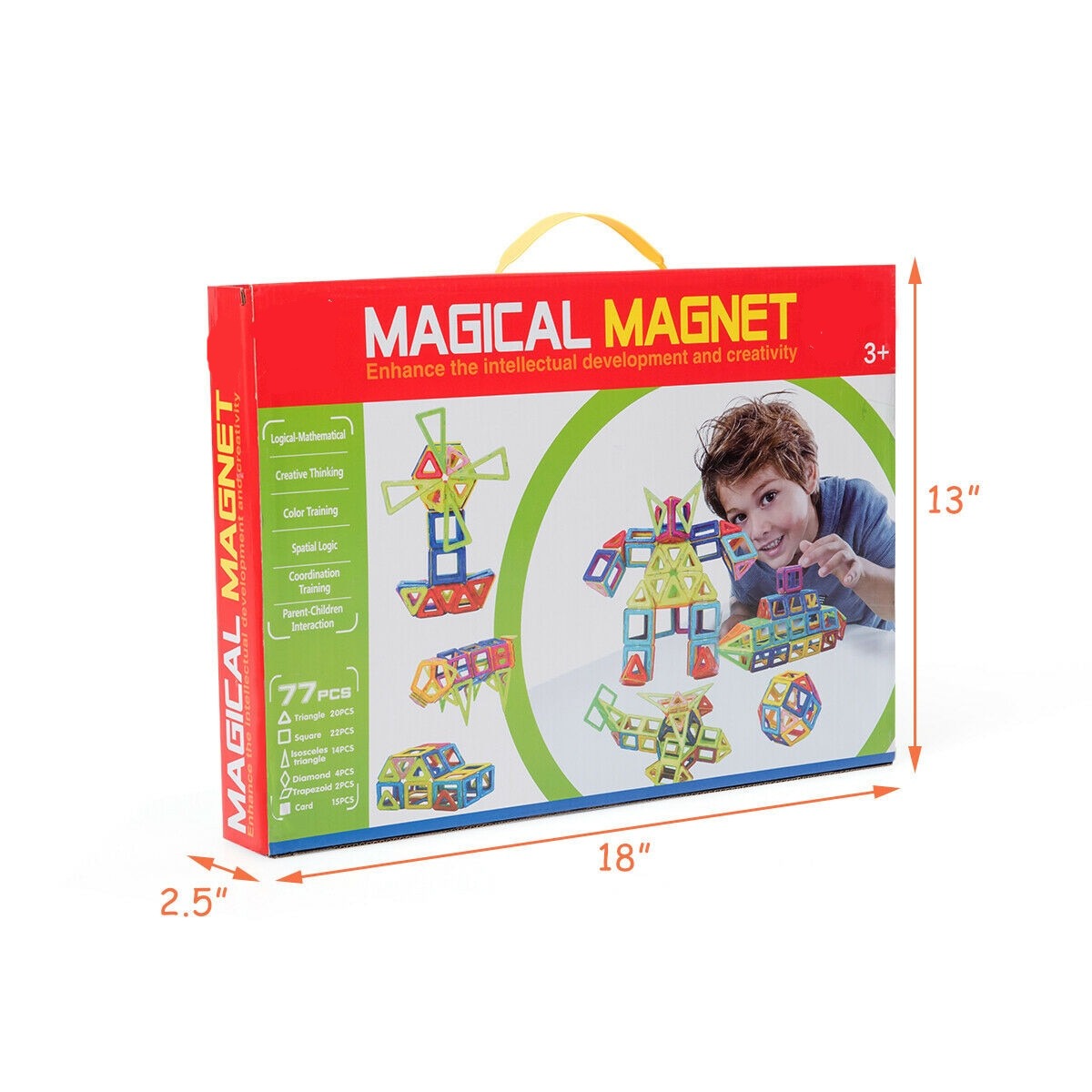 77 Pcs Kids Magnetic Tiles Building Blocks Set/Playboards childrensterritory