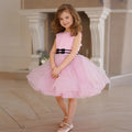 Kids Knee Length Pink Tulle Flower Girl Party Dress childrensterritory