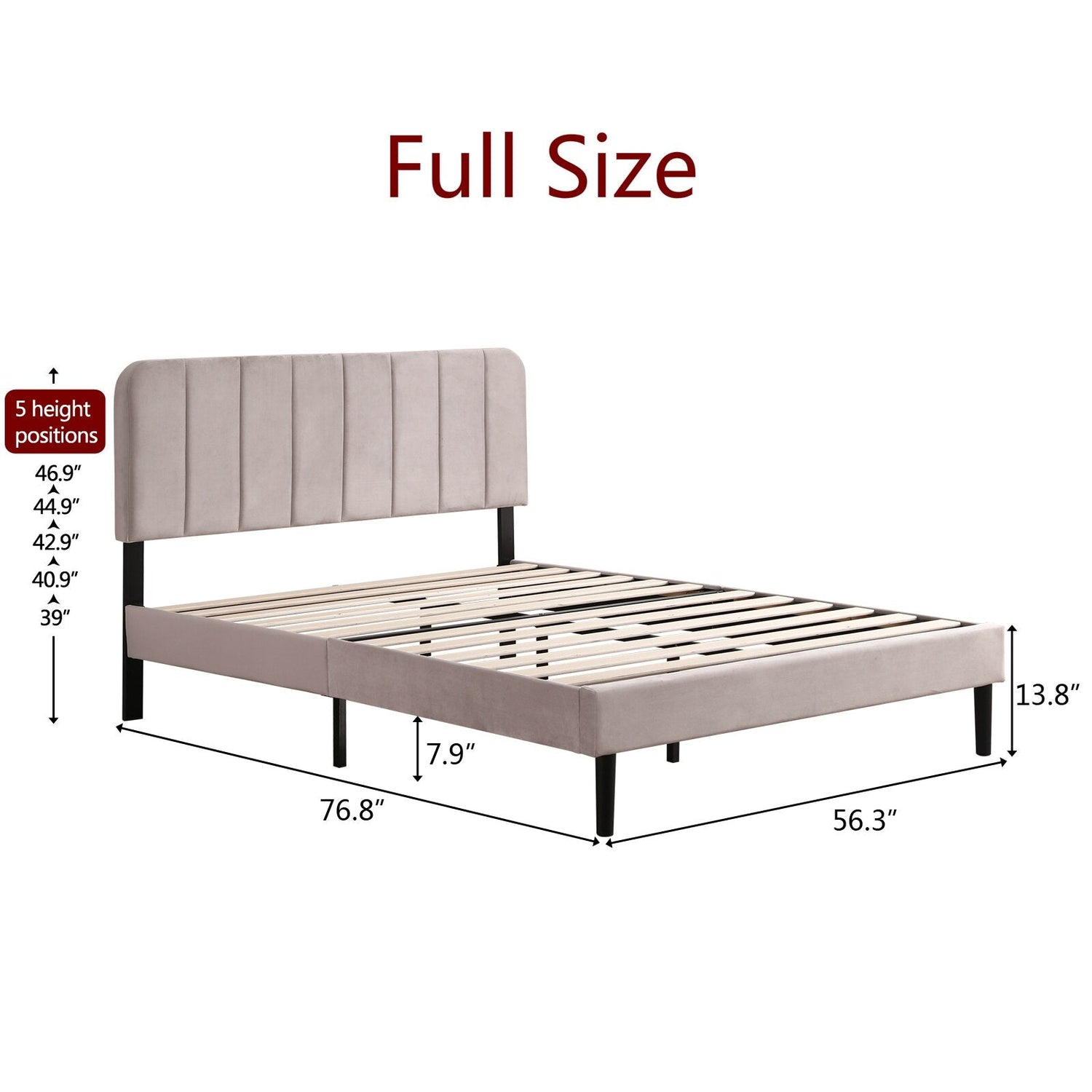 Adjustable 3 Sizes Flannelette Soft-Packed Bed Frame childrensterritory
