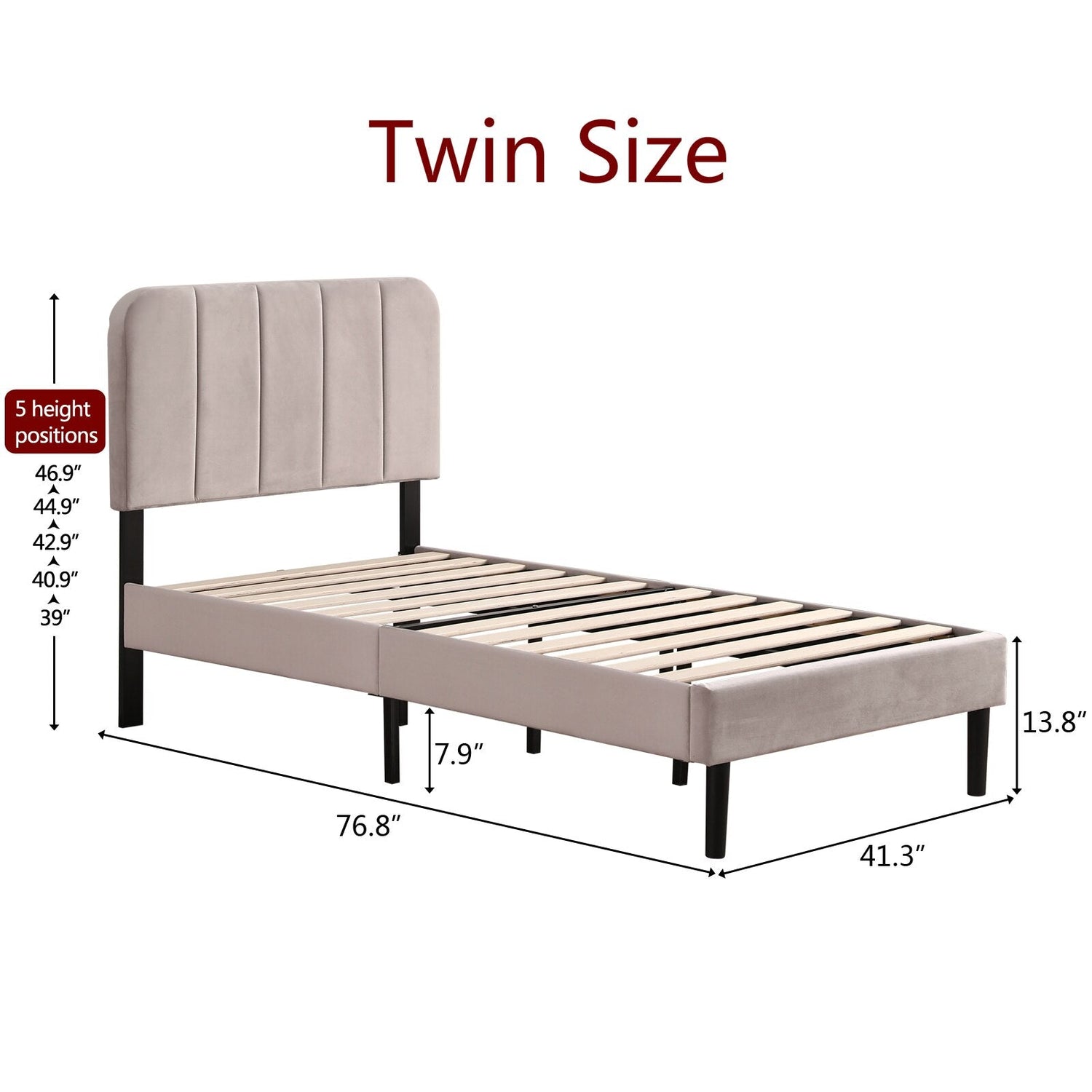 Adjustable 3 Sizes Flannelette Soft-Packed Bed Frame childrensterritory