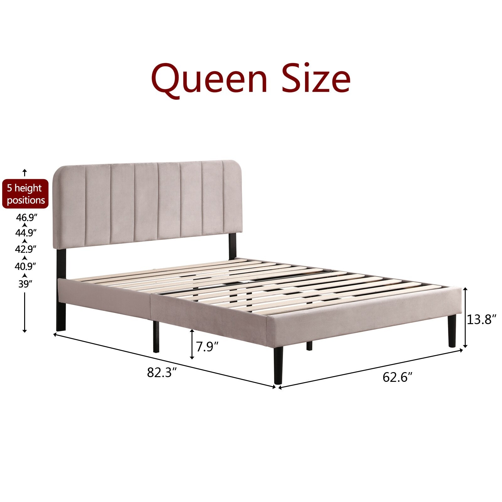 Adjustable 3 Sizes Flannelette Soft-Packed Bed Frame childrensterritory