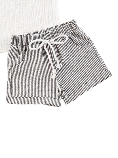 Baby 2Pcs Striped Printed Summer Clothing Set childrensterritory