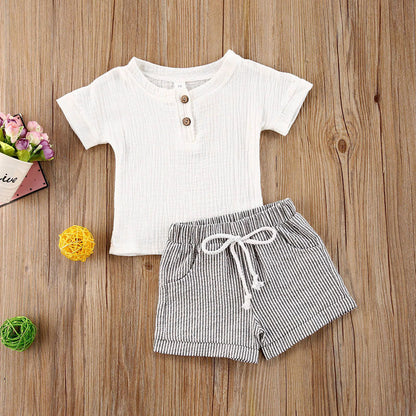 Baby 2Pcs Striped Printed Summer Clothing Set childrensterritory