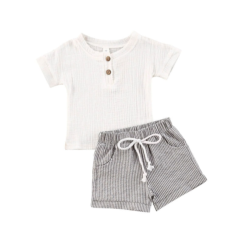 Baby 2Pcs Striped Printed Summer Clothing Set childrensterritory