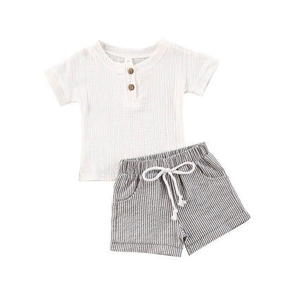 Baby 2Pcs Striped Printed Summer Clothing Set childrensterritory