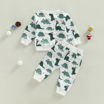 Baby Boy Girl 2Pcs Dinosaur Printed Clothing Set childrensterritory
