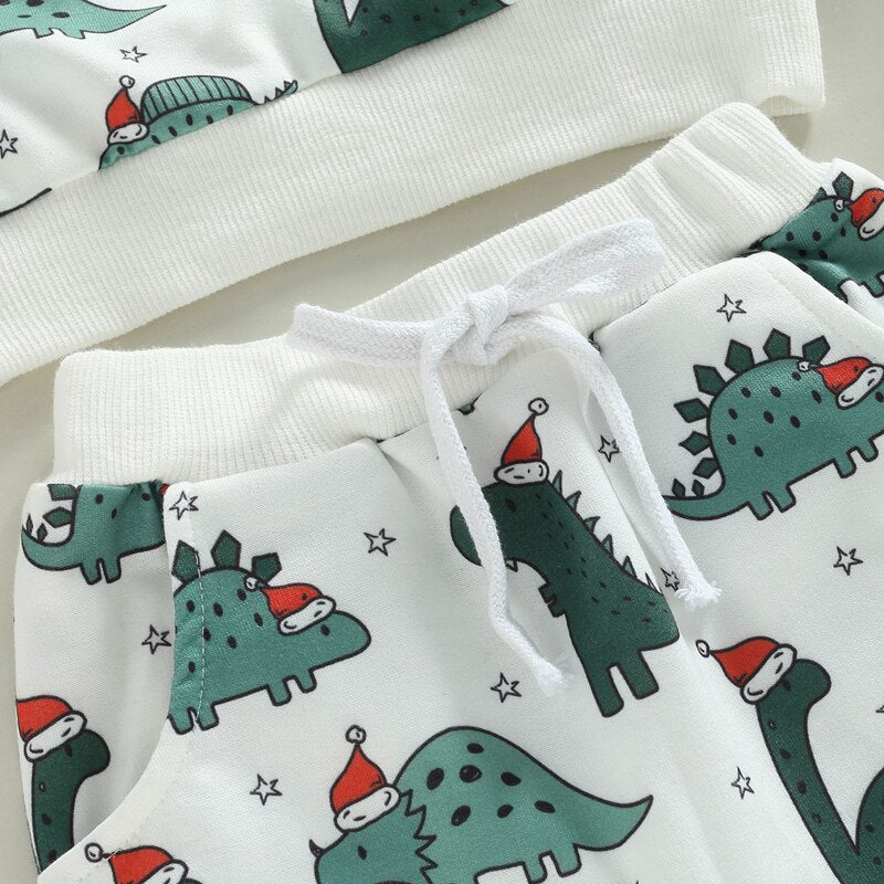Baby Boy Girl 2Pcs Dinosaur Printed Clothing Set childrensterritory