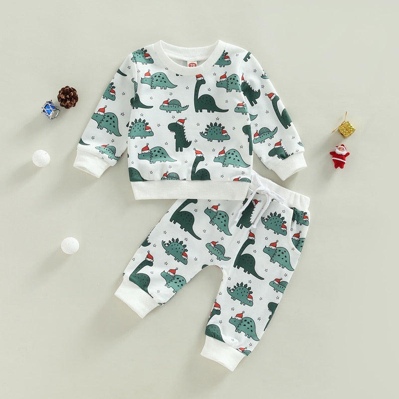 Baby Boy Girl 2Pcs Dinosaur Printed Clothing Set childrensterritory