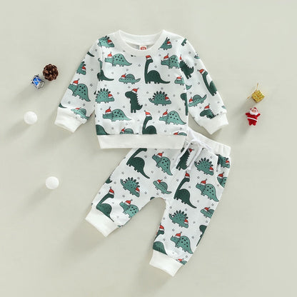 Baby Boy Girl 2Pcs Dinosaur Printed Clothing Set childrensterritory