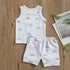 Baby Boy Girl Sun Print Sleeveless 2Pcs Clothes Sets childrensterritory