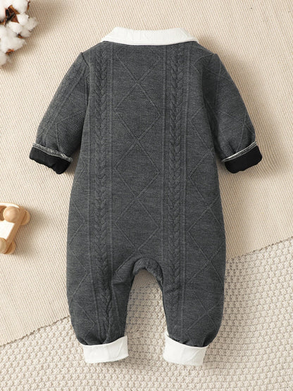 Baby Boy White Lapel Gentleman&