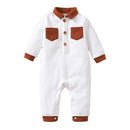 Baby Boy White Lapel Gentleman's Shirt Bodysuit childrensterritory