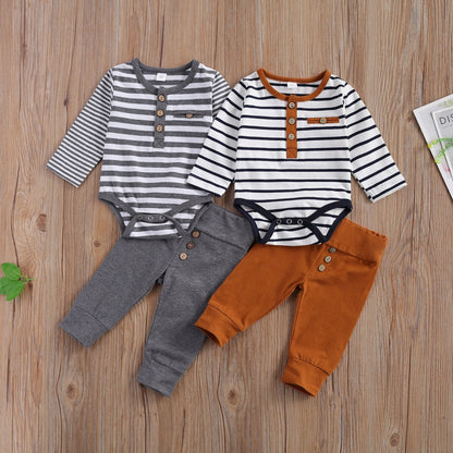 Baby Boy/Girl Stripe Romper &amp; Loose Trousers Set childrensterritory