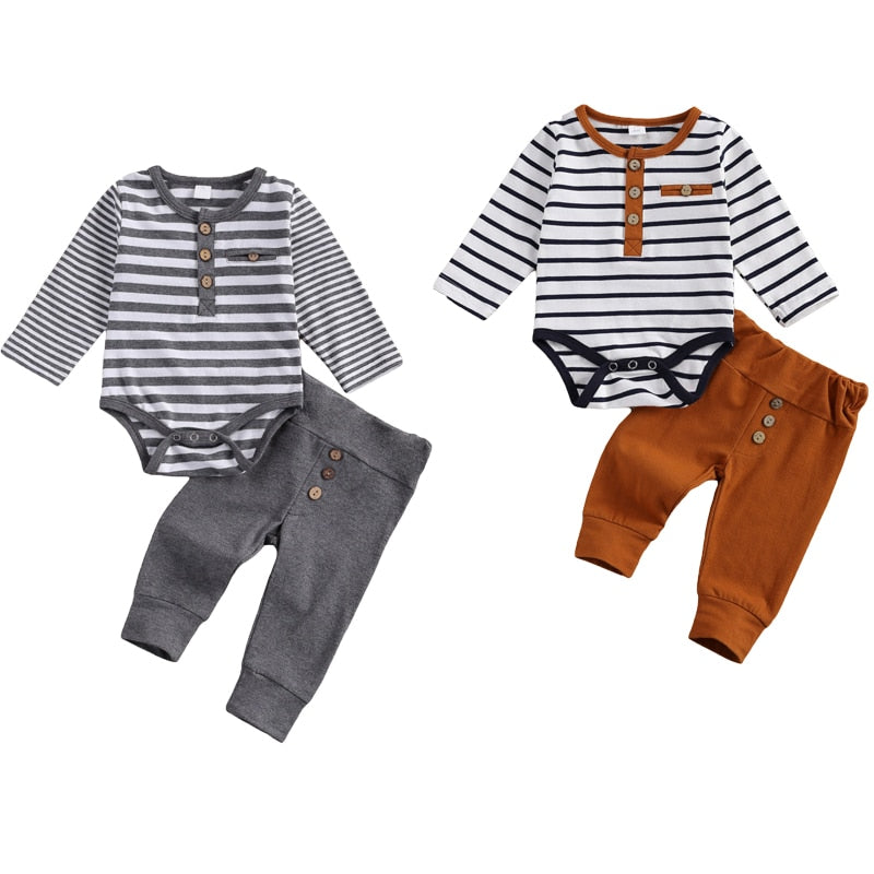 Baby Boy/Girl Stripe Romper &amp; Loose Trousers Set childrensterritory