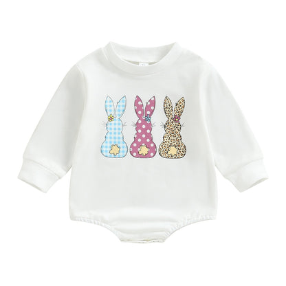 Baby Boy/Girls Rabbits Print Easter Day Bodysuit childrensterritory