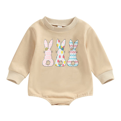 Baby Boy/Girls Rabbits Print Easter Day Bodysuit childrensterritory