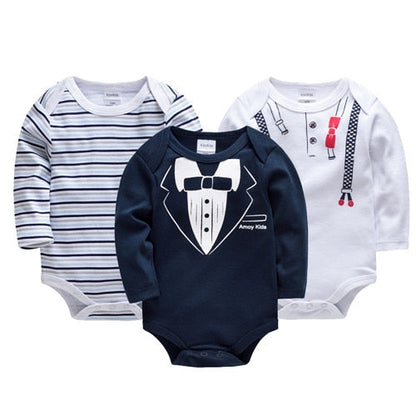Baby Boys/Girls Long Sleeves Printed Bodysuits Set childrensterritory