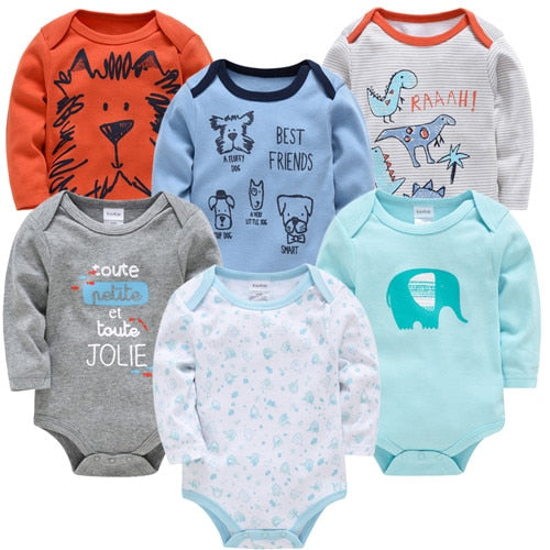 Baby Boys/Girls Long Sleeves Printed Bodysuits Set childrensterritory