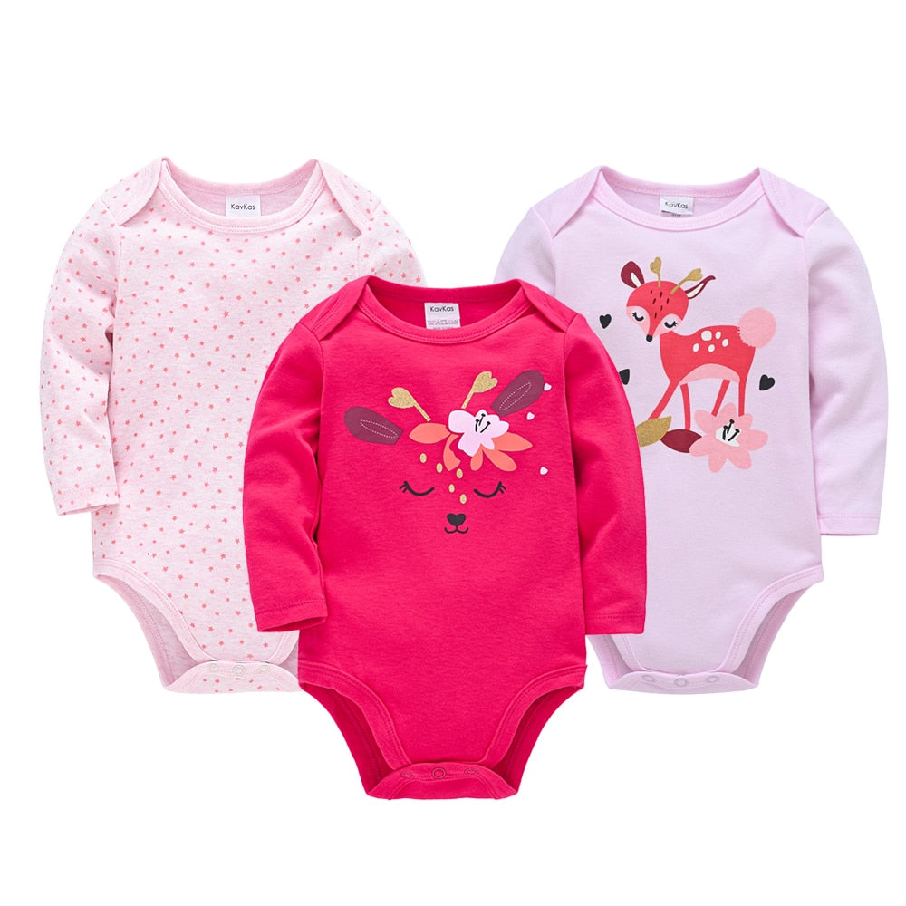 Baby Boys/Girls Long Sleeves Printed Bodysuits Set childrensterritory