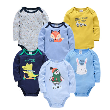 Baby Boys/Girls Long Sleeves Printed Bodysuits Set childrensterritory