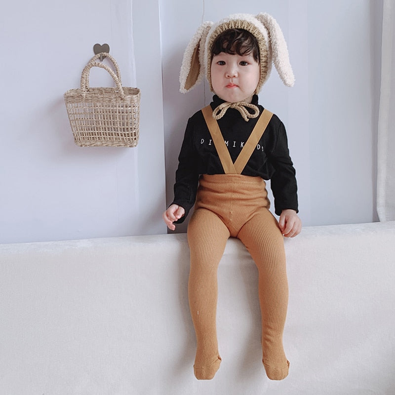 Baby Cotton High Waist Cross Straped Pantyhose/Leggings childrensterritory