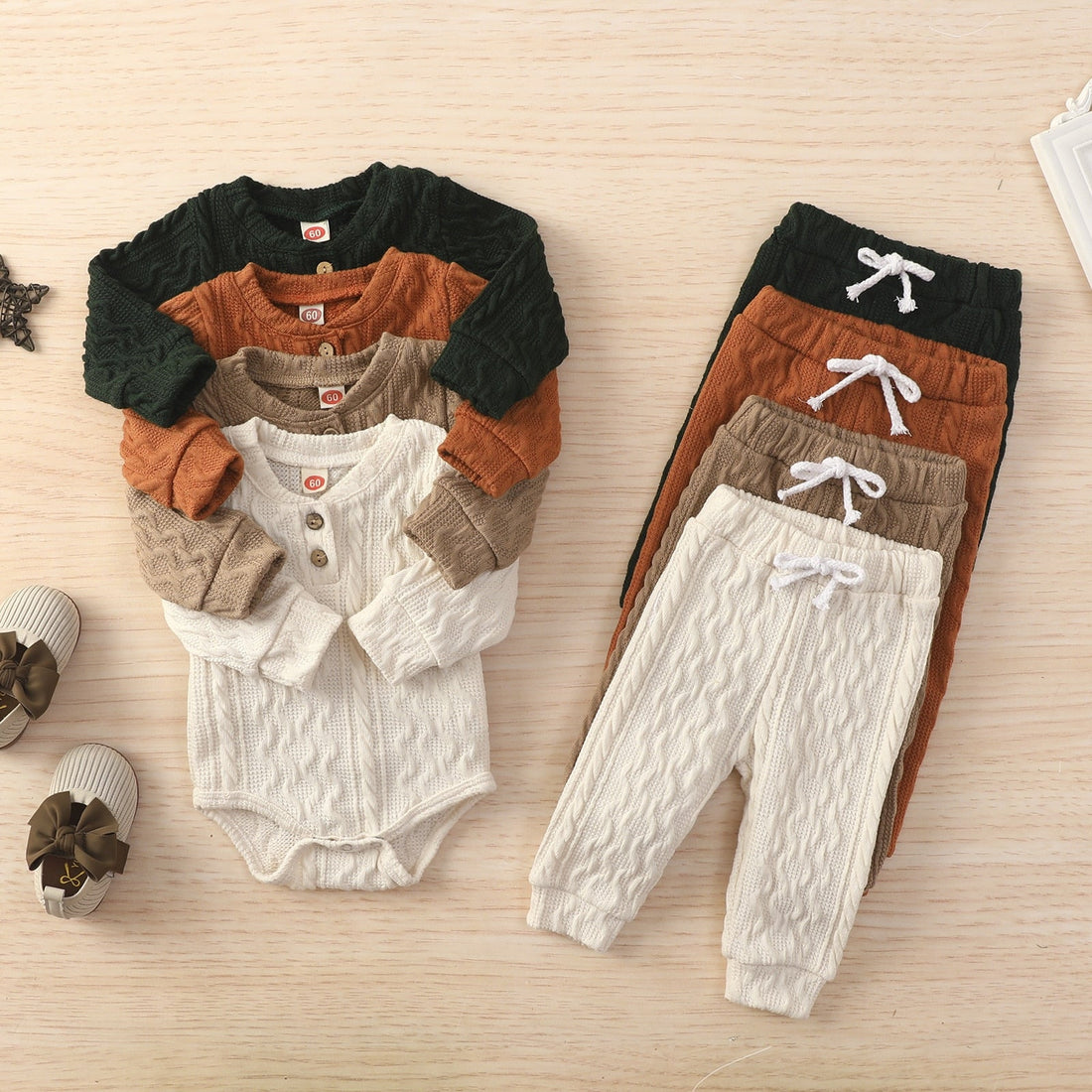 Baby Girl Knitting Romper Tops & Pants Suit childrensterritory