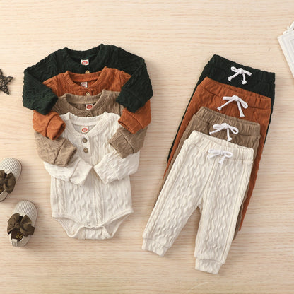 Baby Girl Knitting Romper Tops &amp; Pants Suit childrensterritory