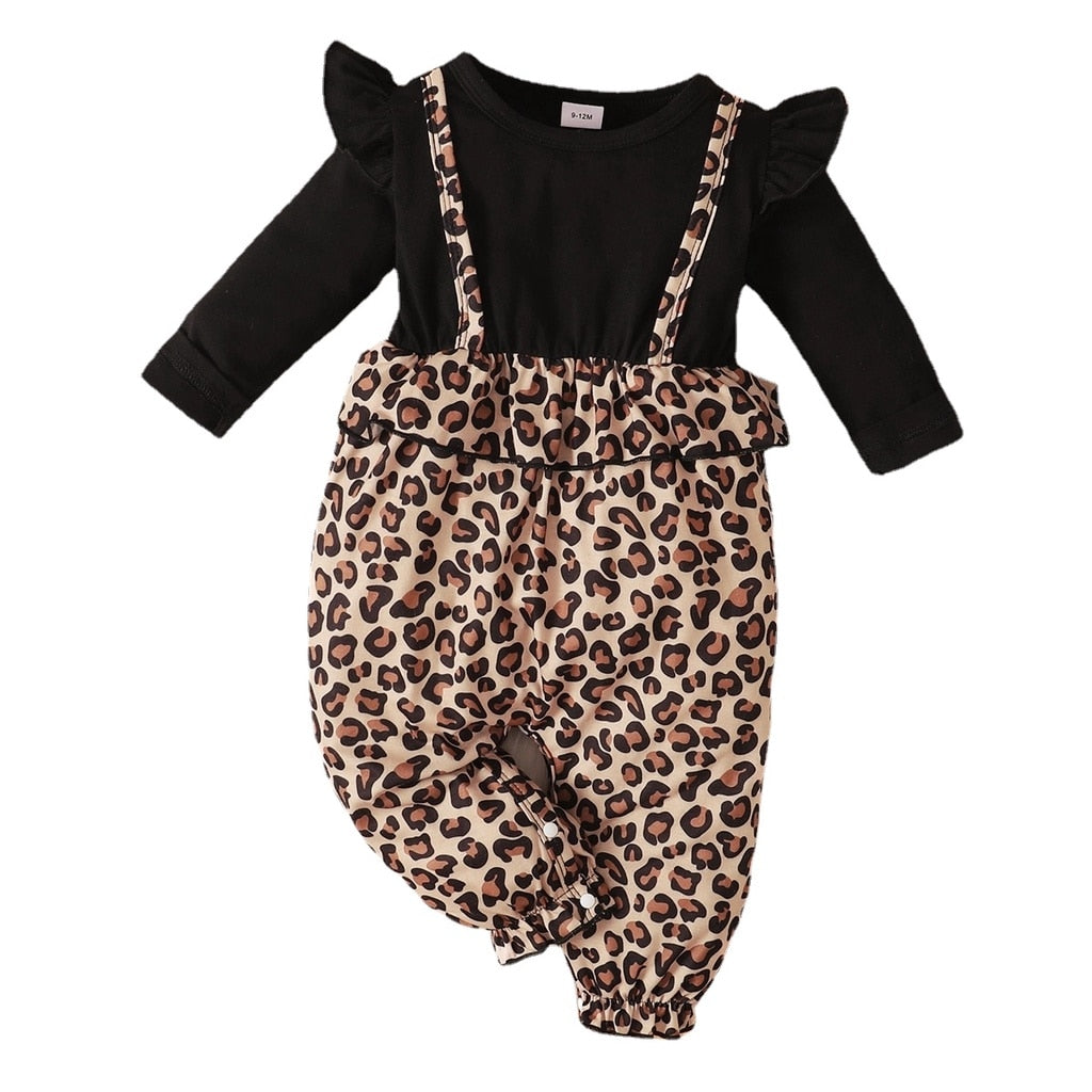 Baby Girl Leopard Print Romper &amp; Headband Set childrensterritory